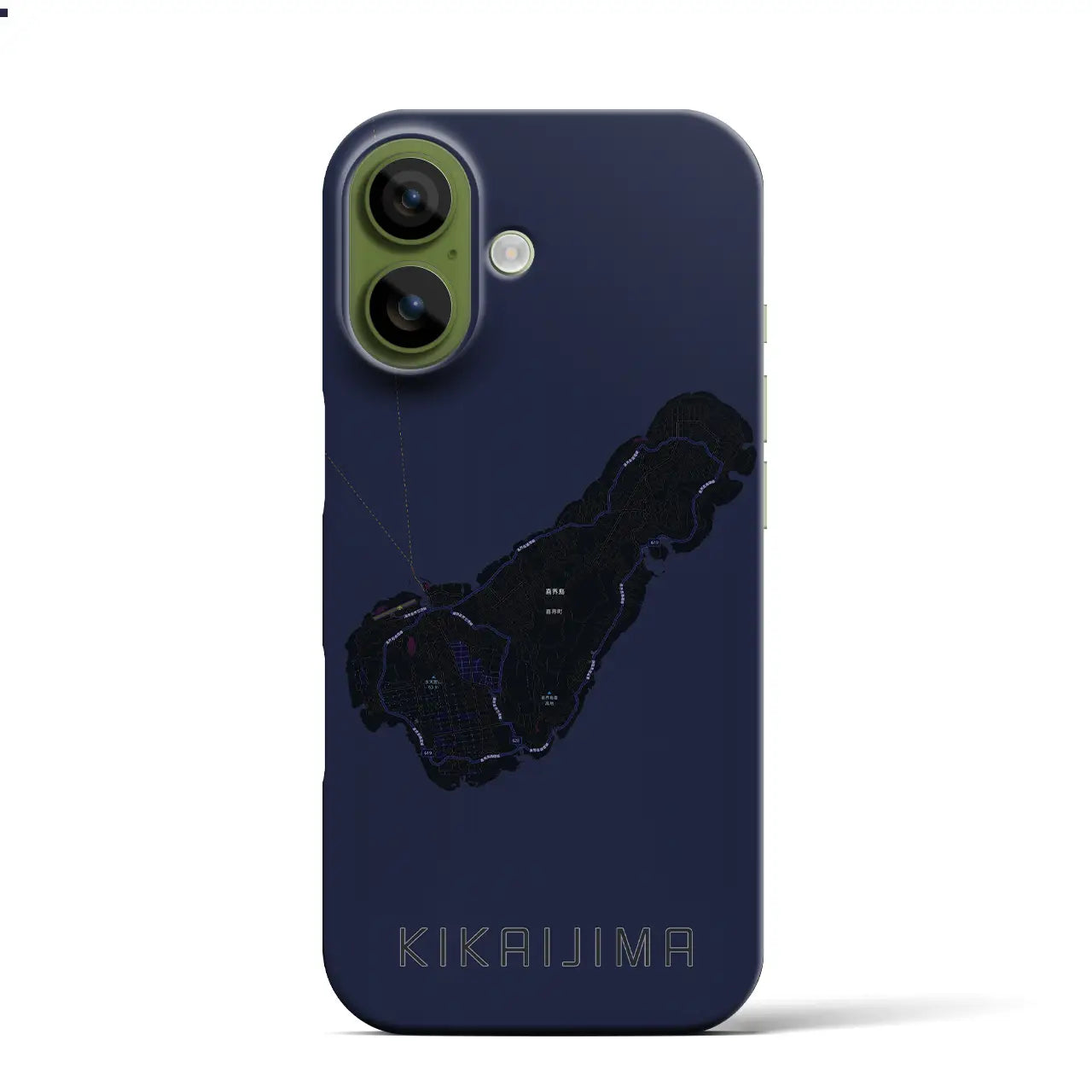 【喜界島（鹿児島県）】地図柄iPhoneケース（バックカバータイプ）