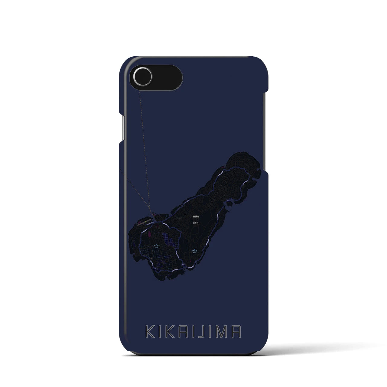 【喜界島（鹿児島県）】地図柄iPhoneケース（バックカバータイプ）