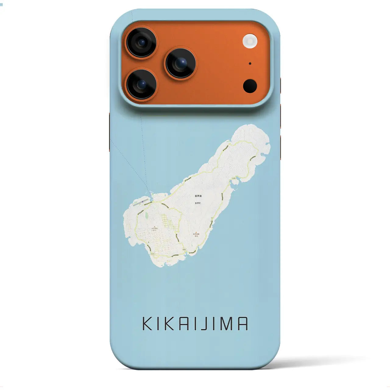 【喜界島（鹿児島県）】地図柄iPhoneケース（バックカバータイプ）