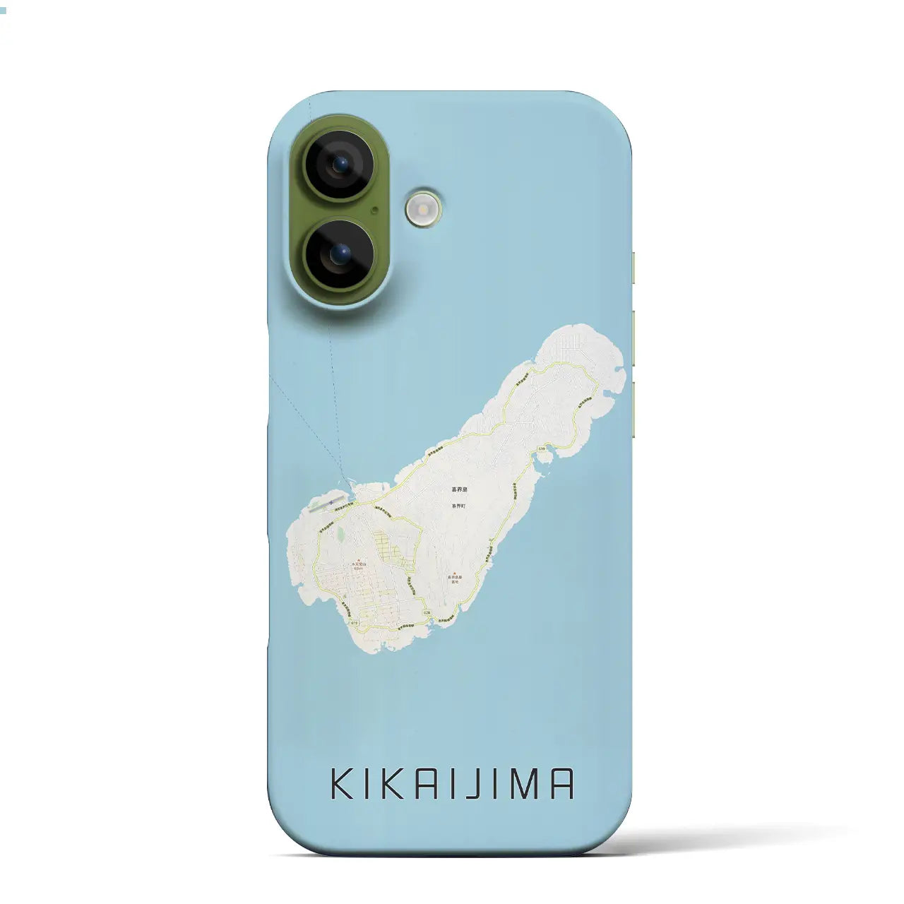 【喜界島（鹿児島県）】地図柄iPhoneケース（バックカバータイプ）