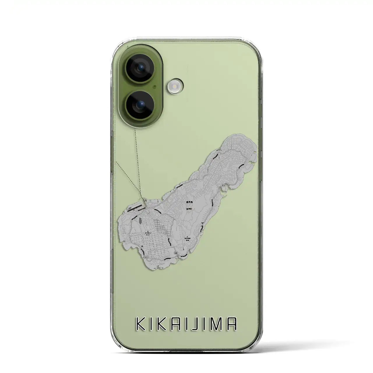 【喜界島（鹿児島県）】地図柄iPhoneケース（クリアタイプ）
