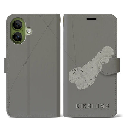 【喜界島（鹿児島県）】地図柄iPhoneケース（手帳タイプ）