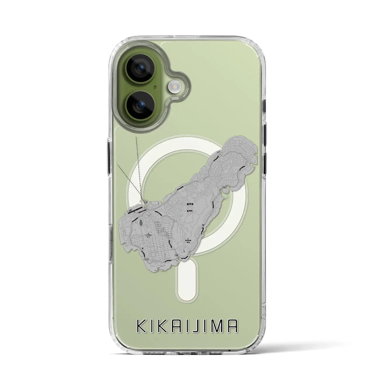【喜界島（鹿児島県）】地図柄iPhoneケース（MagSafeタイプ）