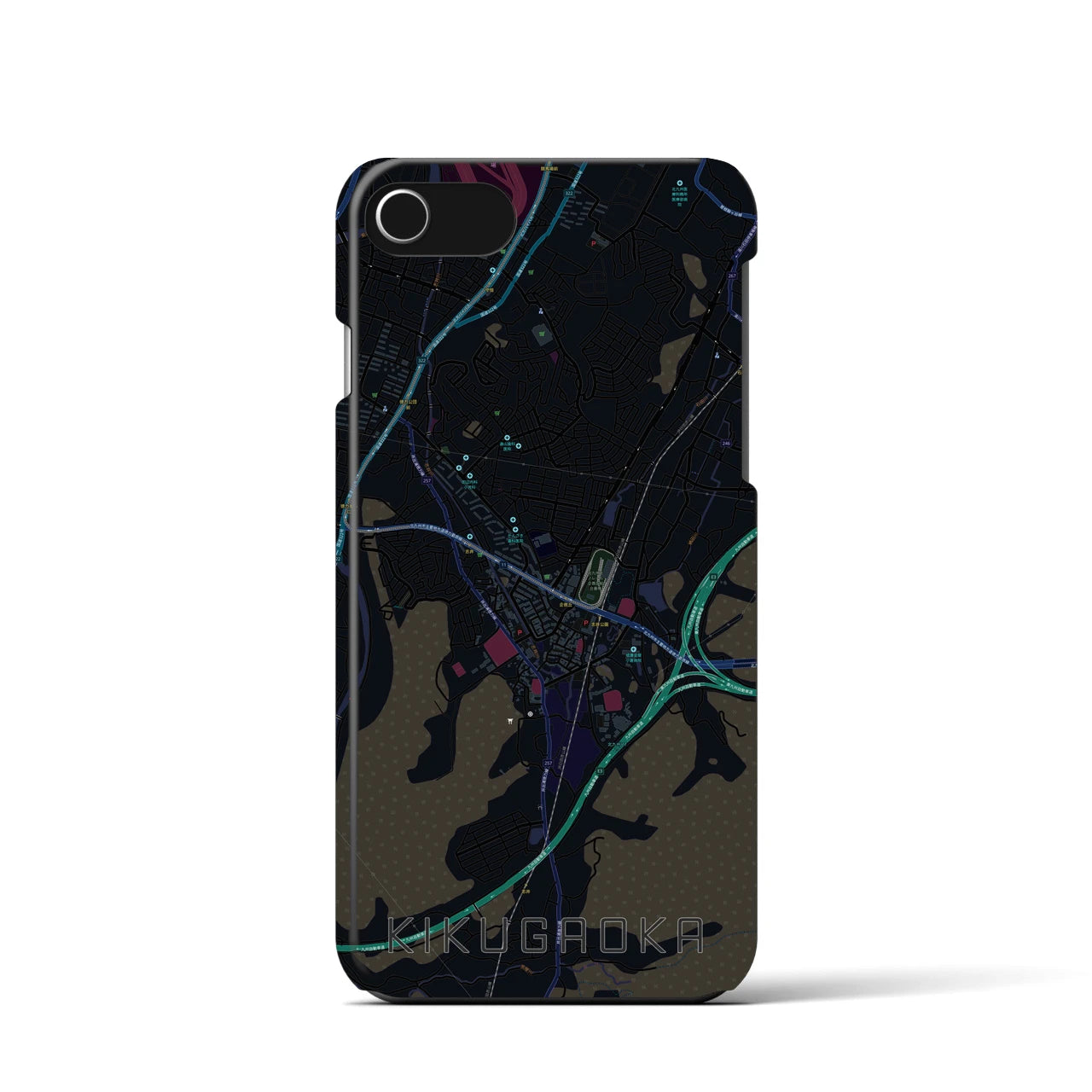 【企救丘（福岡県）】地図柄iPhoneケース（バックカバータイプ）