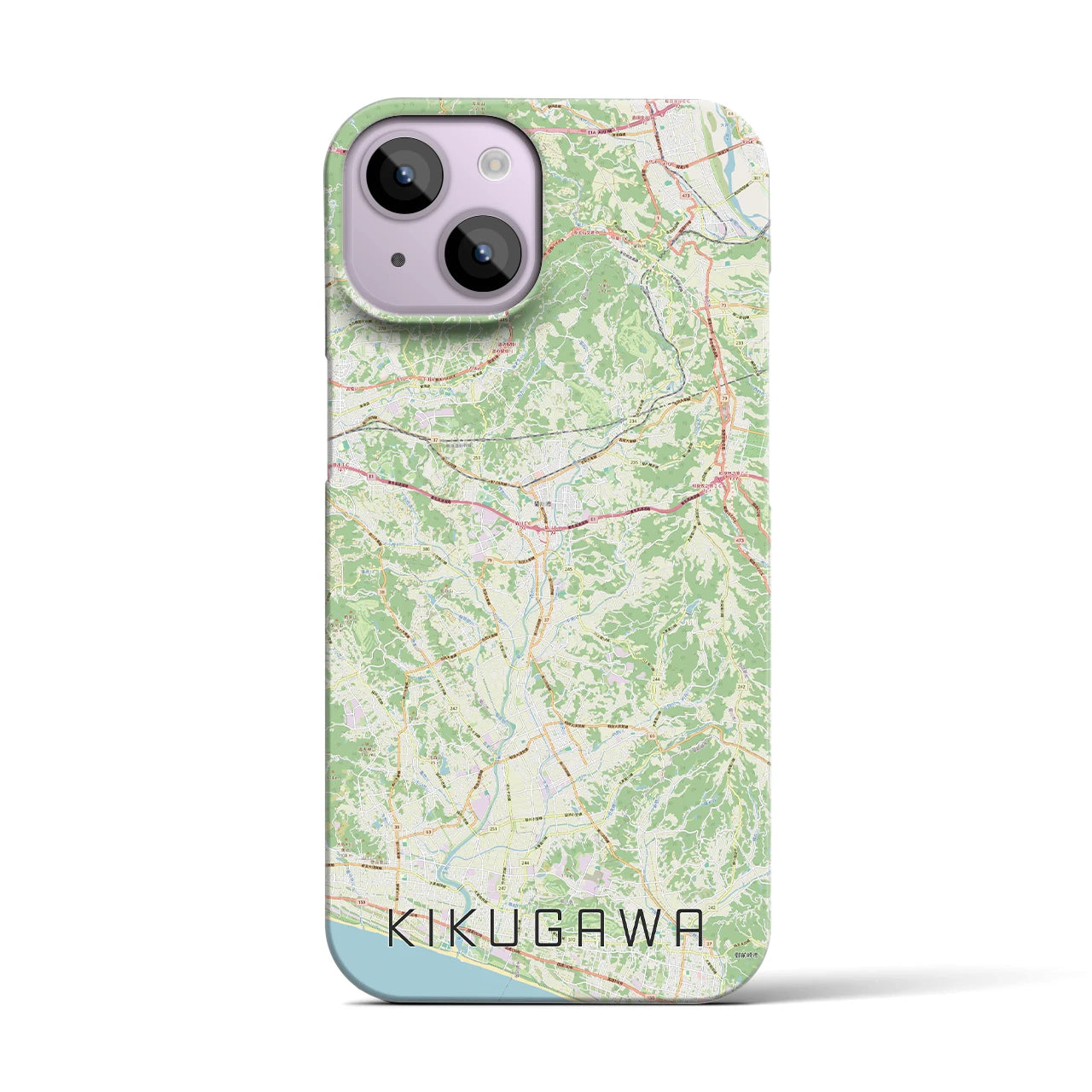 【菊川（静岡県）】地図柄iPhoneケース（バックカバータイプ）ナチュラル・iPhone 14 用