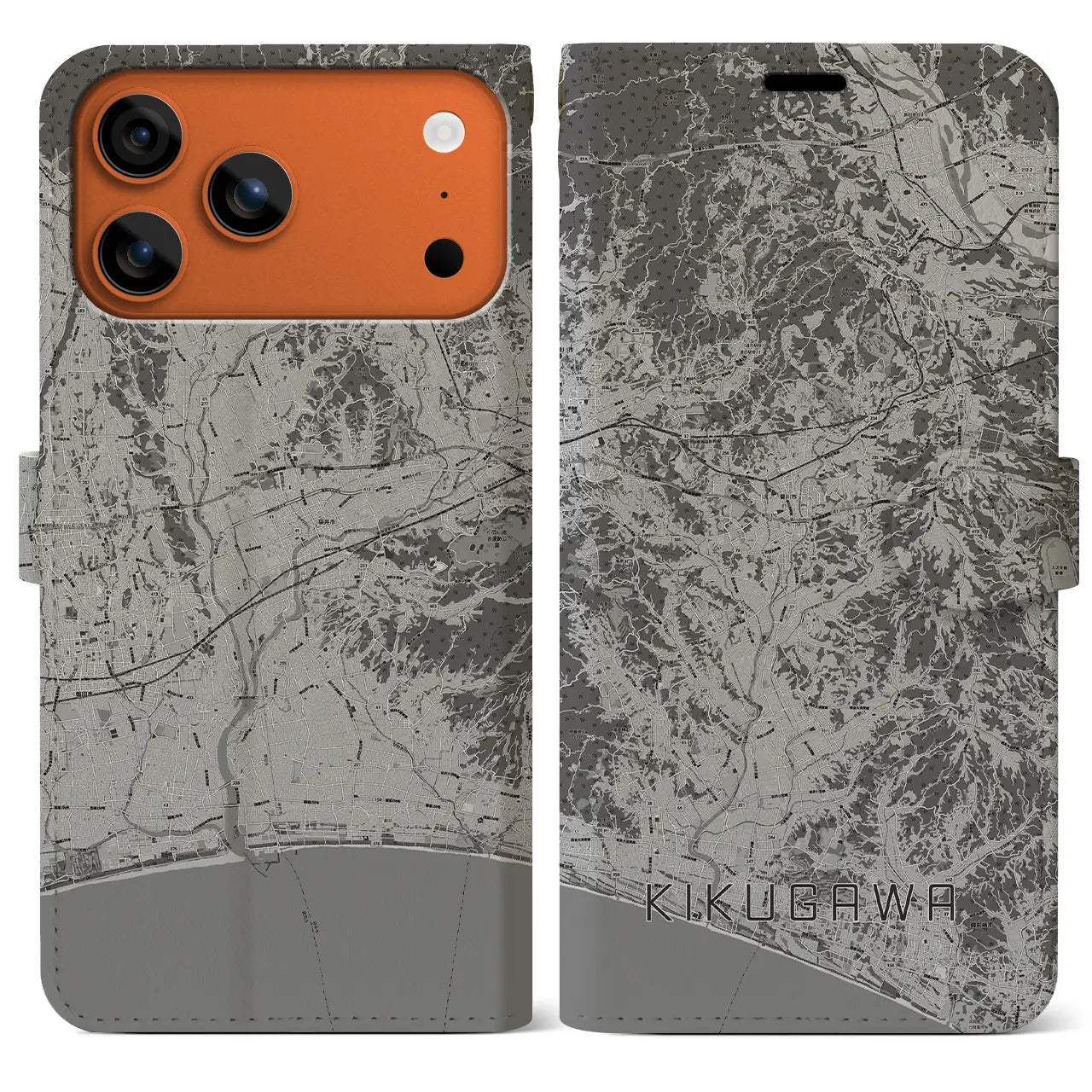 【菊川（静岡県）】地図柄iPhoneケース（手帳タイプ）