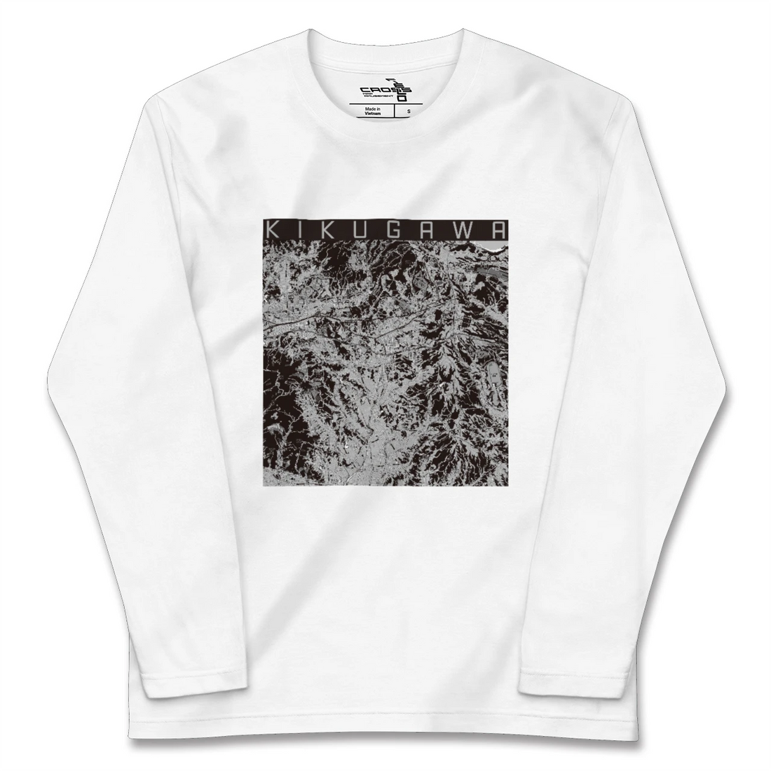 【菊川(静岡県)(静岡県)】地図柄ロングスリーブTシャツ
