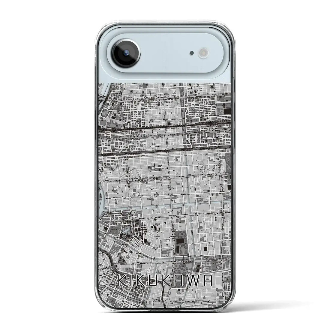 【菊川(東京都)】地図柄iPhoneケース(クリアタイプ)モノトーン・iPhone 17 Pro Max 用