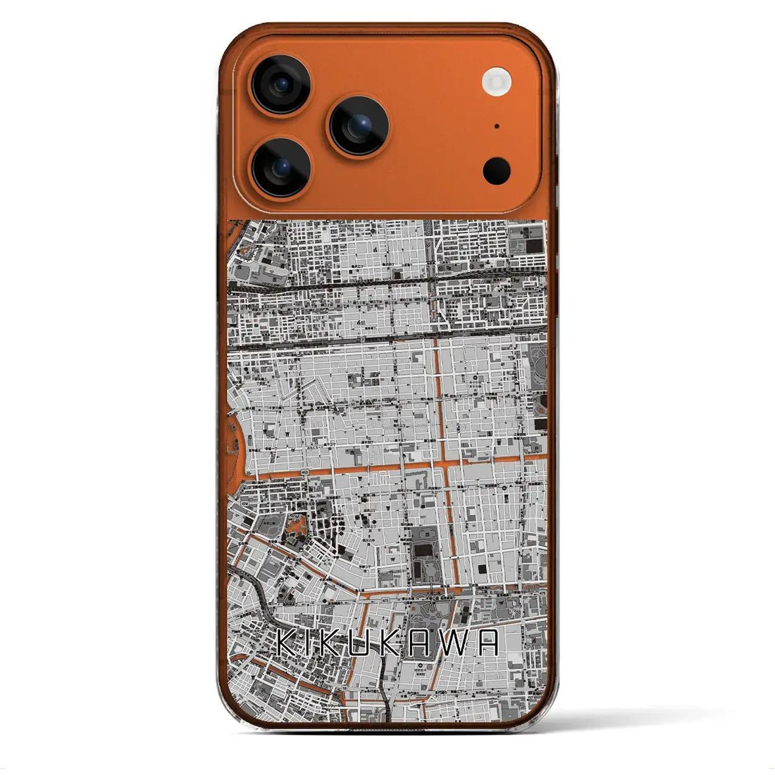 【菊川(東京都)】地図柄iPhoneケース(クリアタイプ)モノトーン・iPhone 17 Pro Max 用