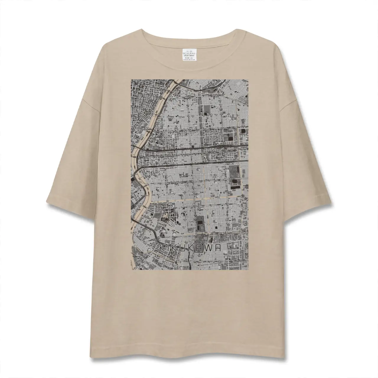 【菊川（東京都）】地図柄ビッグシルエットTシャツ