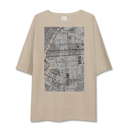 【菊川（東京都）】地図柄ビッグシルエットTシャツ