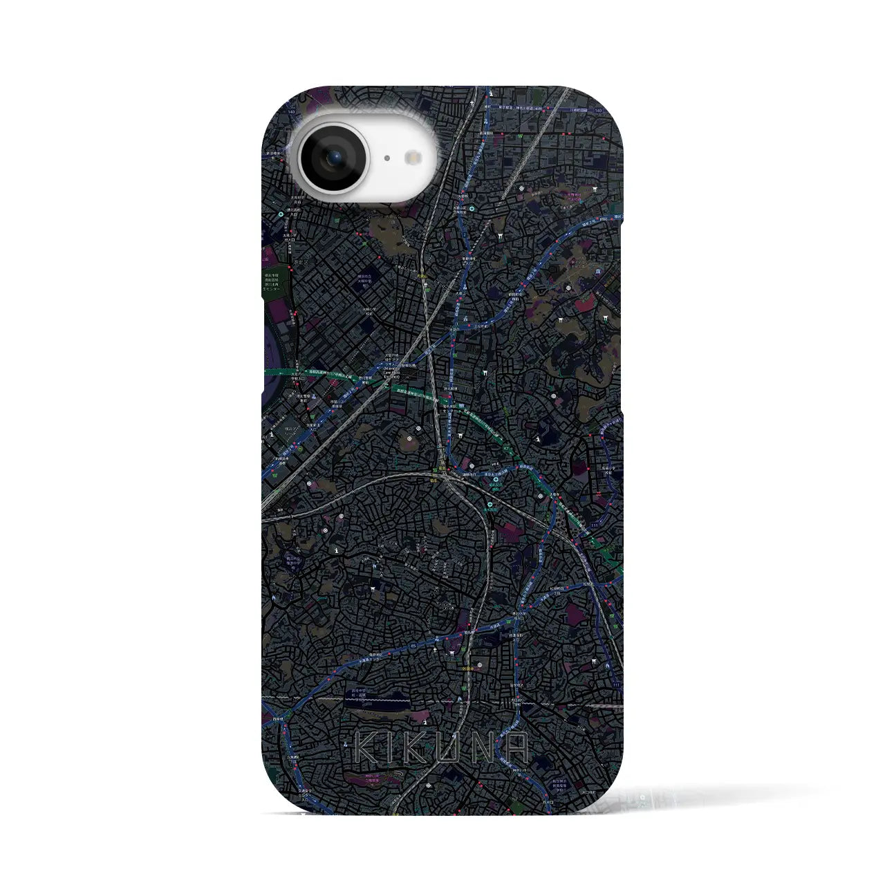 【菊名（神奈川県）】地図柄iPhoneケース（バックカバータイプ）