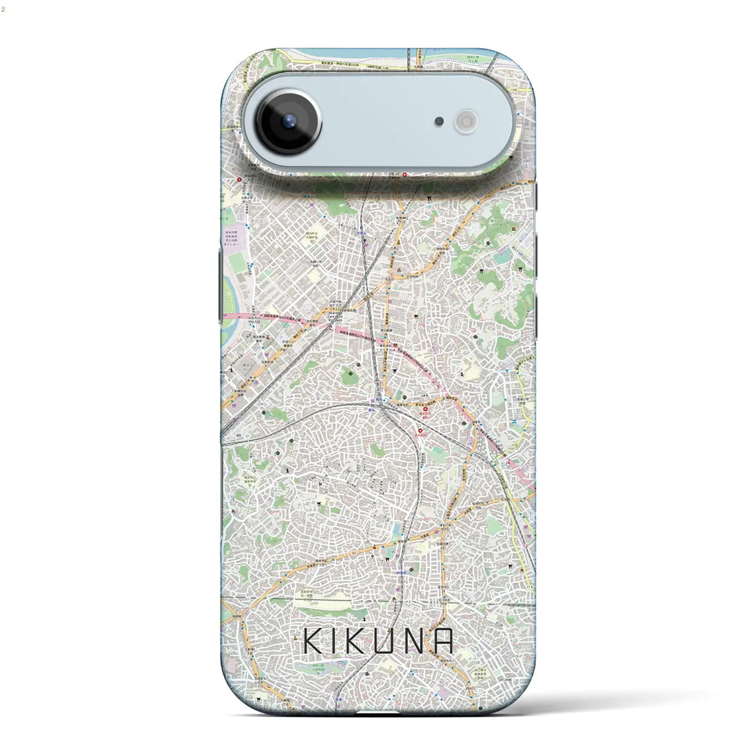 【菊名(神奈川県)】地図柄iPhoneケース(バックカバータイプ)ブラック・iPhone 17 Pro Max 用