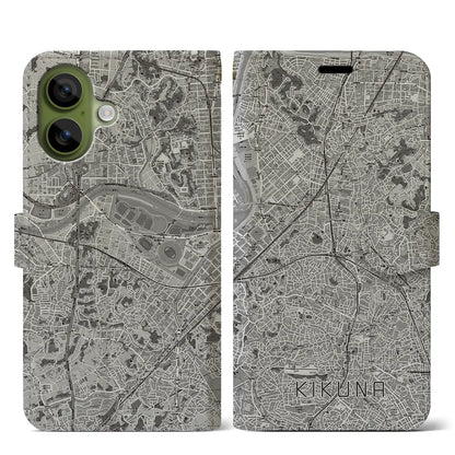 【菊名（神奈川県）】地図柄iPhoneケース（手帳タイプ）