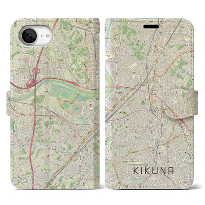 【菊名（神奈川県）】地図柄iPhoneケース（手帳タイプ）
