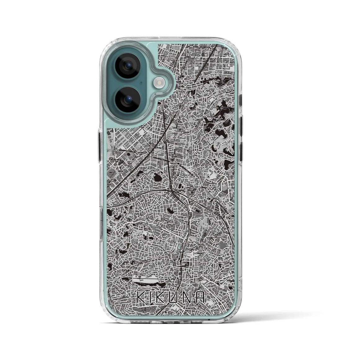 【菊名（神奈川県）】地図柄iPhoneケース（MagSafeタイプ）モノトーン・iPhone 16 Pro 用