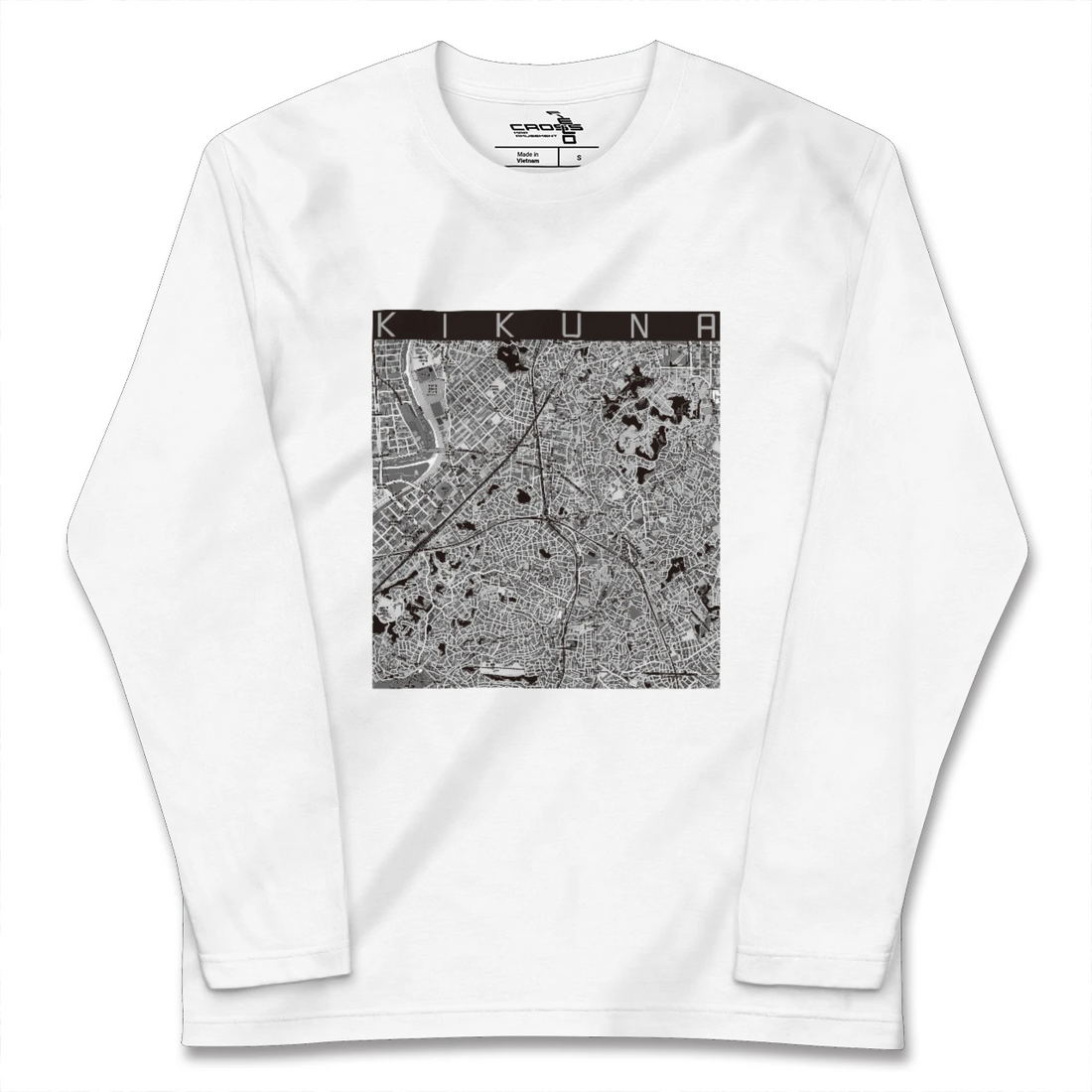 【菊名(神奈川県)】地図柄ロングスリーブTシャツ