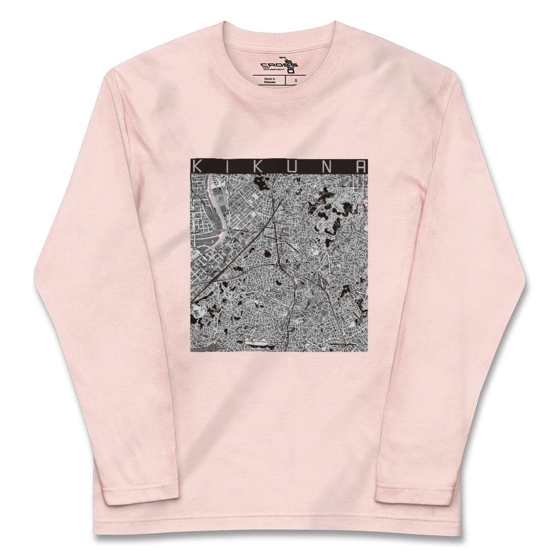 【菊名（神奈川県）】地図柄ロングスリーブTシャツ