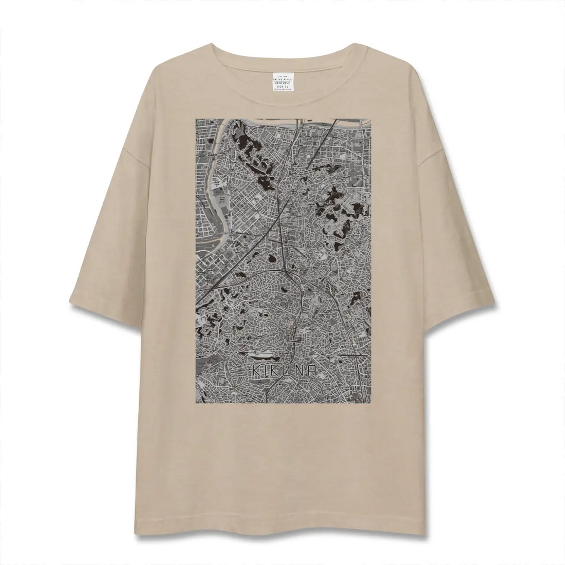 【菊名(神奈川県)】地図柄ビッグシルエットTシャツ