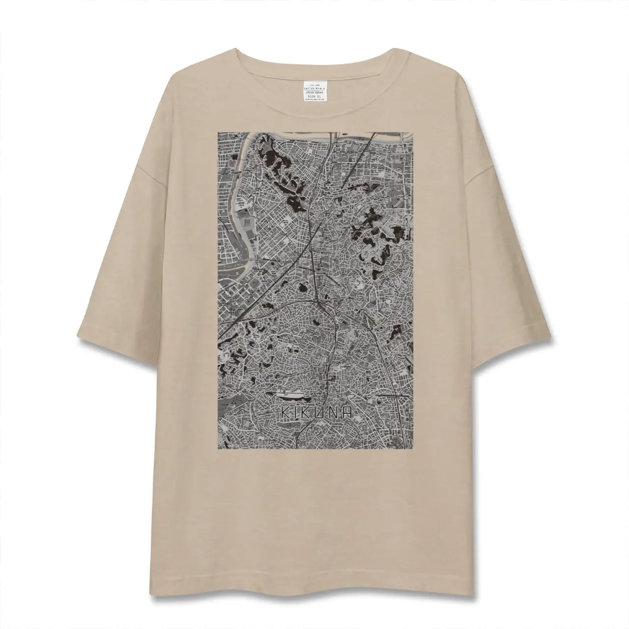 【菊名（神奈川県）】地図柄ビッグシルエットTシャツ