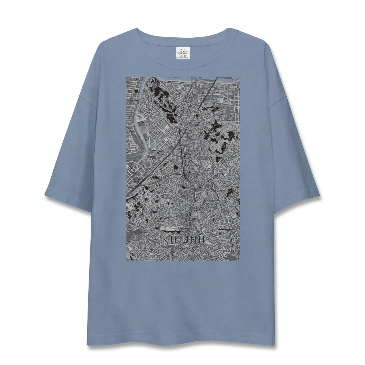 【菊名（神奈川県）】地図柄ビッグシルエットTシャツ