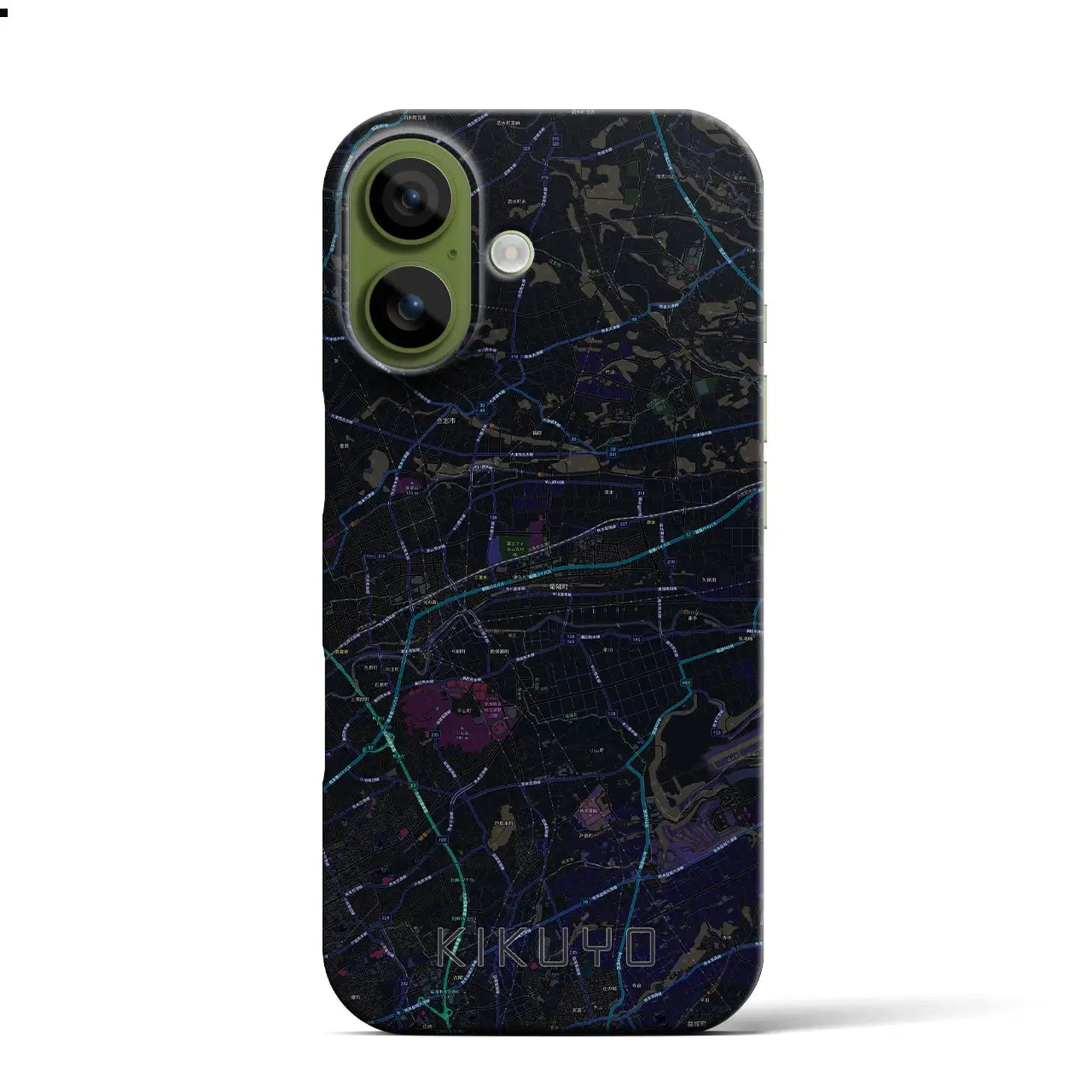 【菊陽（熊本県）】地図柄iPhoneケース（バックカバータイプ）