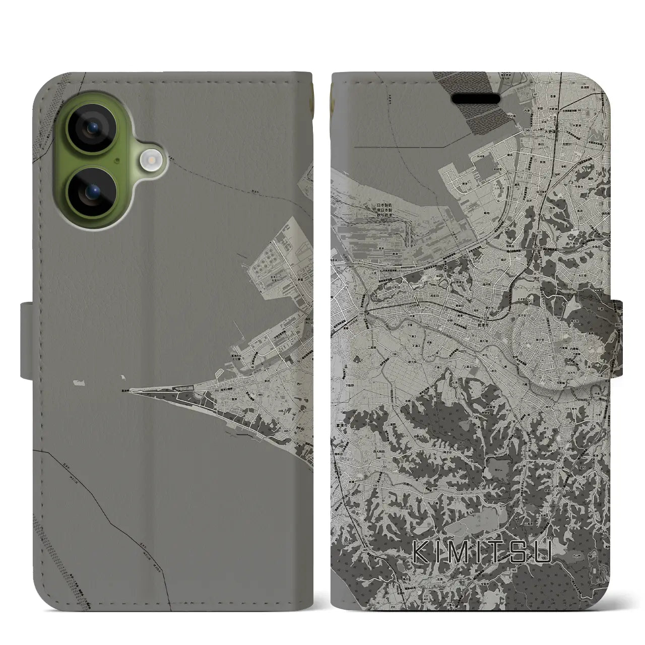 【君津（千葉県）】地図柄iPhoneケース（手帳タイプ）