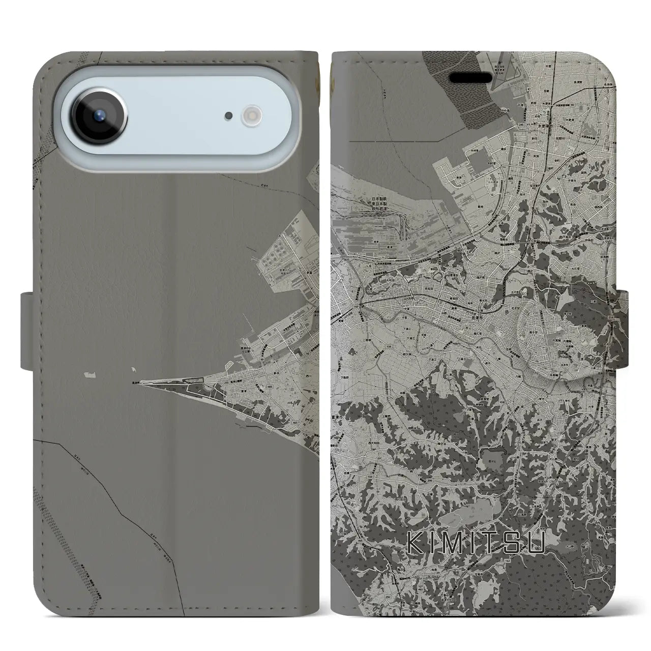 【君津（千葉県）】地図柄iPhoneケース（手帳タイプ）