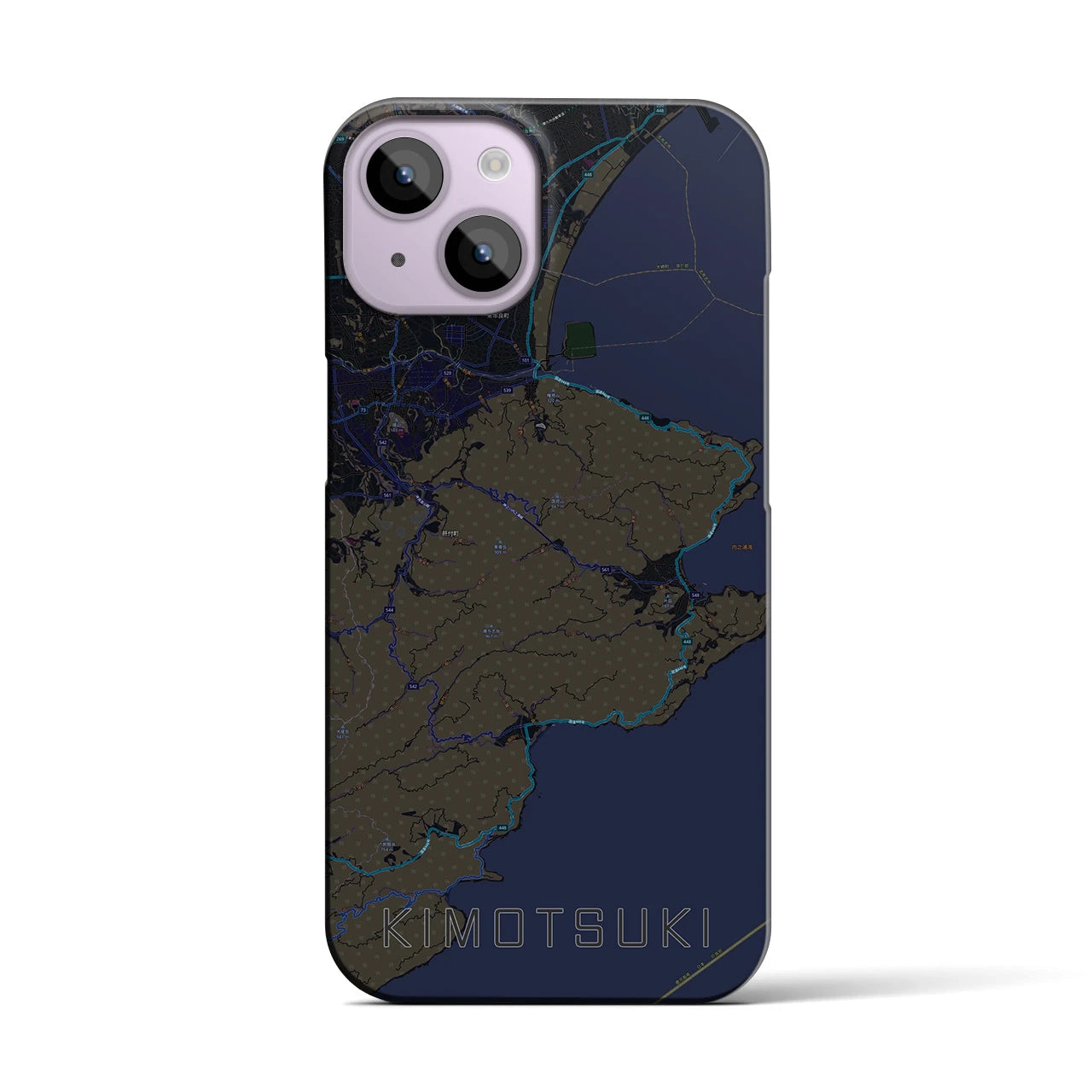 【肝付（鹿児島県）】地図柄iPhoneケース（バックカバータイプ）