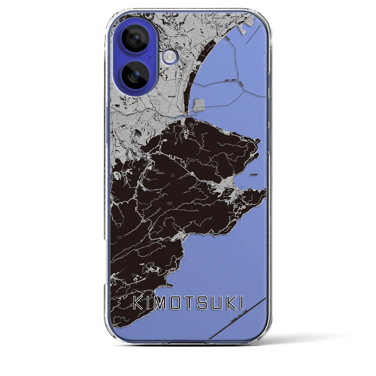 【肝付（鹿児島県）】地図柄iPhoneケース（クリアタイプ）モノトーン・iPhone 16 Pro Max 用