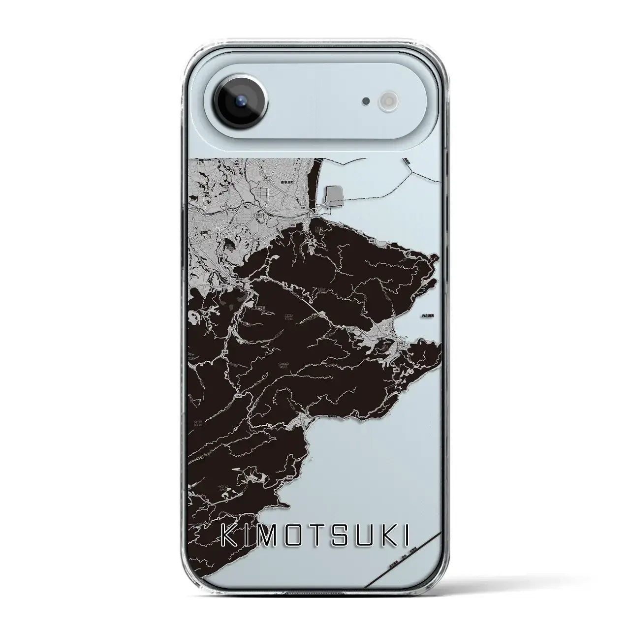 【肝付（鹿児島県）】地図柄iPhoneケース（クリアタイプ）モノトーン・iPhone 17 Pro Max 用