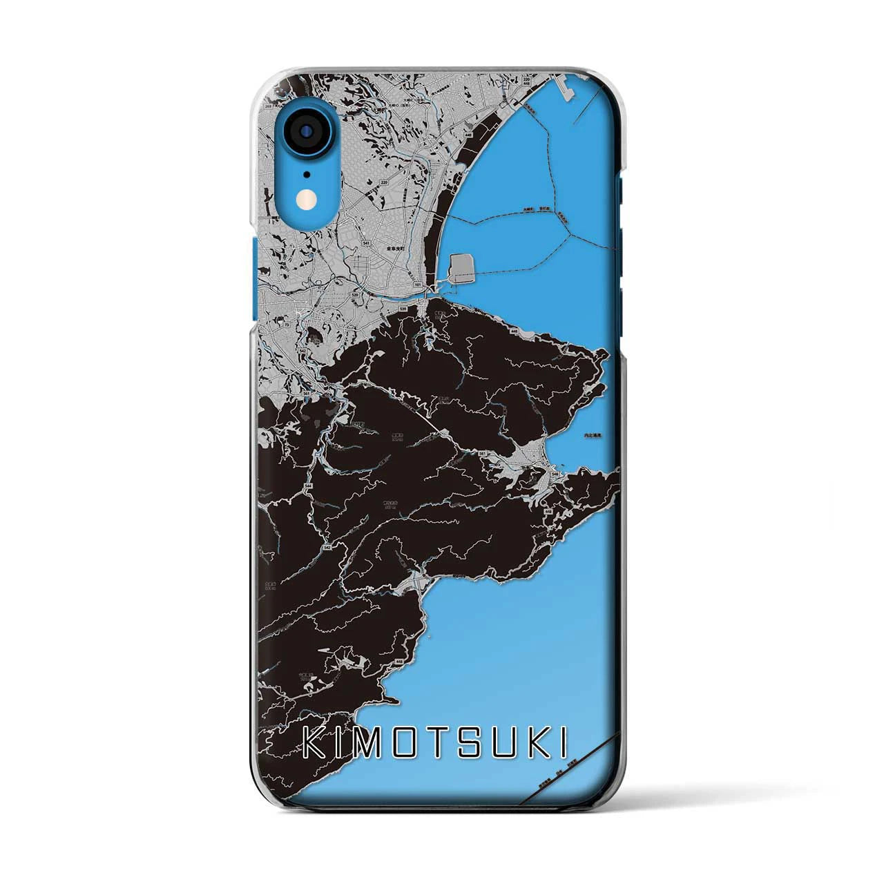 【肝付（鹿児島県）】地図柄iPhoneケース（クリアタイプ）モノトーン・iPhone XR 用