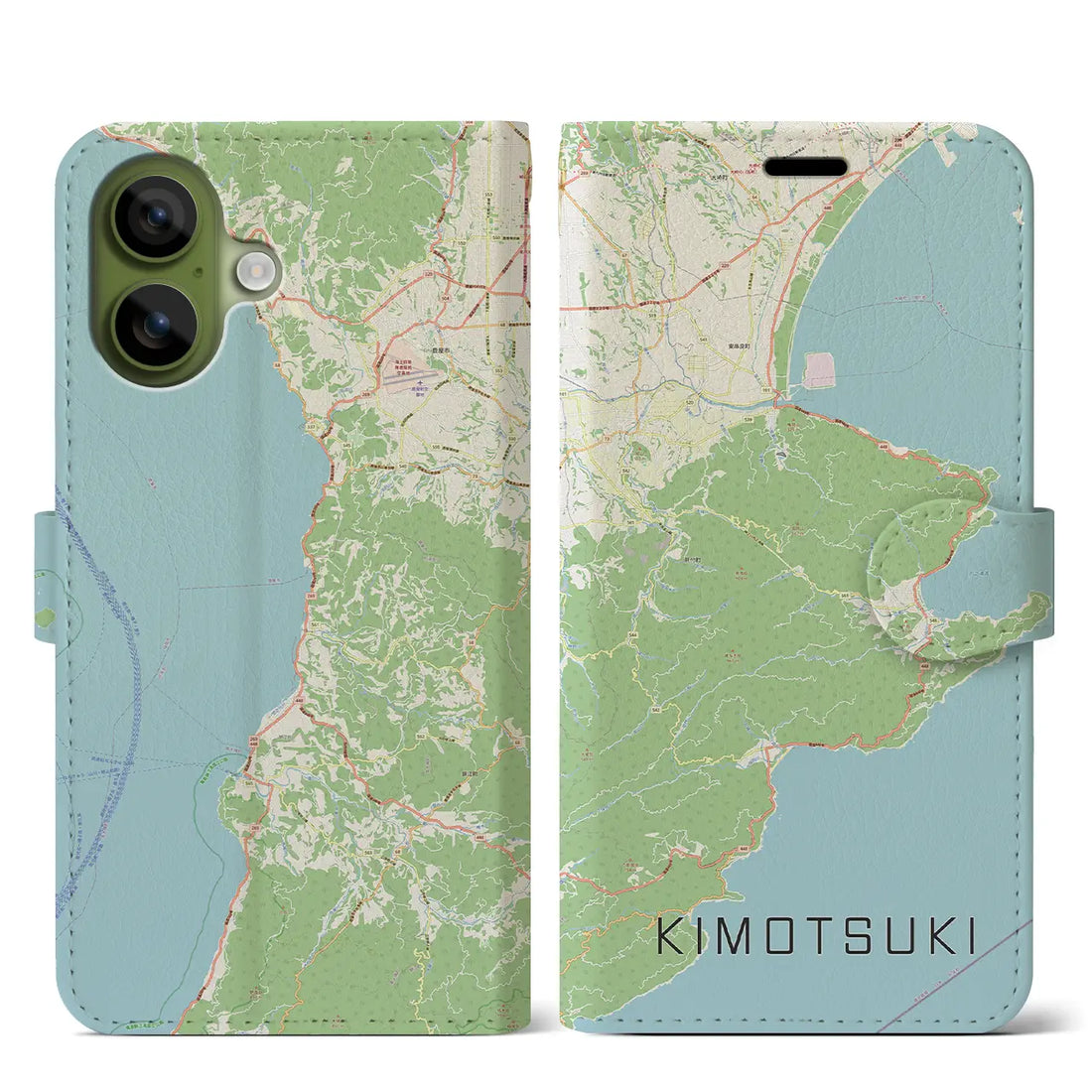 【肝付（鹿児島県）】地図柄iPhoneケース（手帳タイプ）ナチュラル・iPhone 17 Pro Max 用