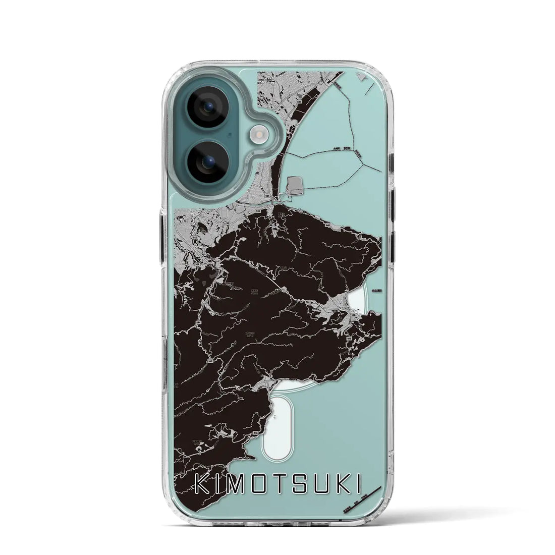 【肝付(鹿児島県)】地図柄iPhoneケース(MagSafeタイプ)モノトーン・iPhone 16 Pro 用