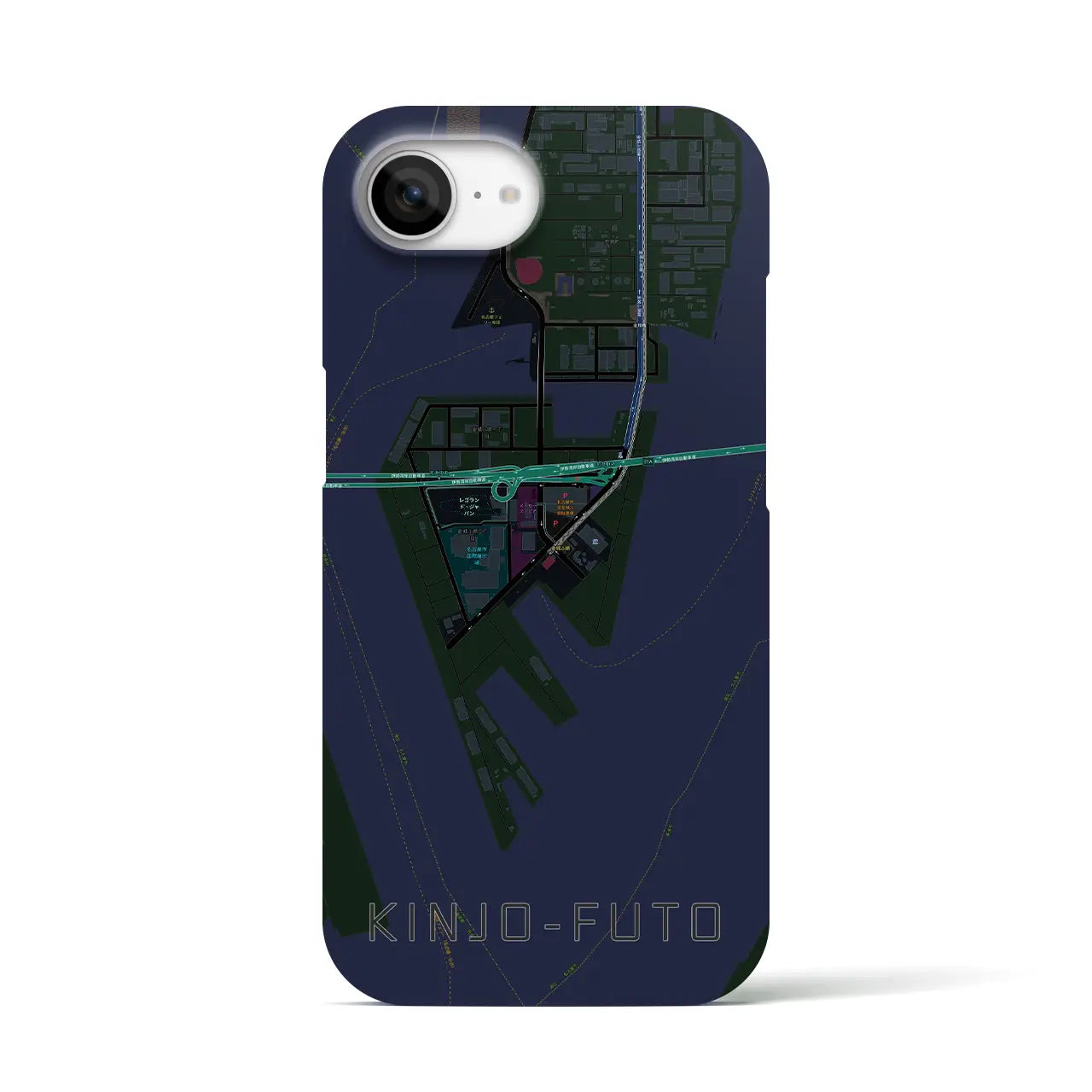 【金城ふ頭（愛知県）】地図柄iPhoneケース（バックカバータイプ）