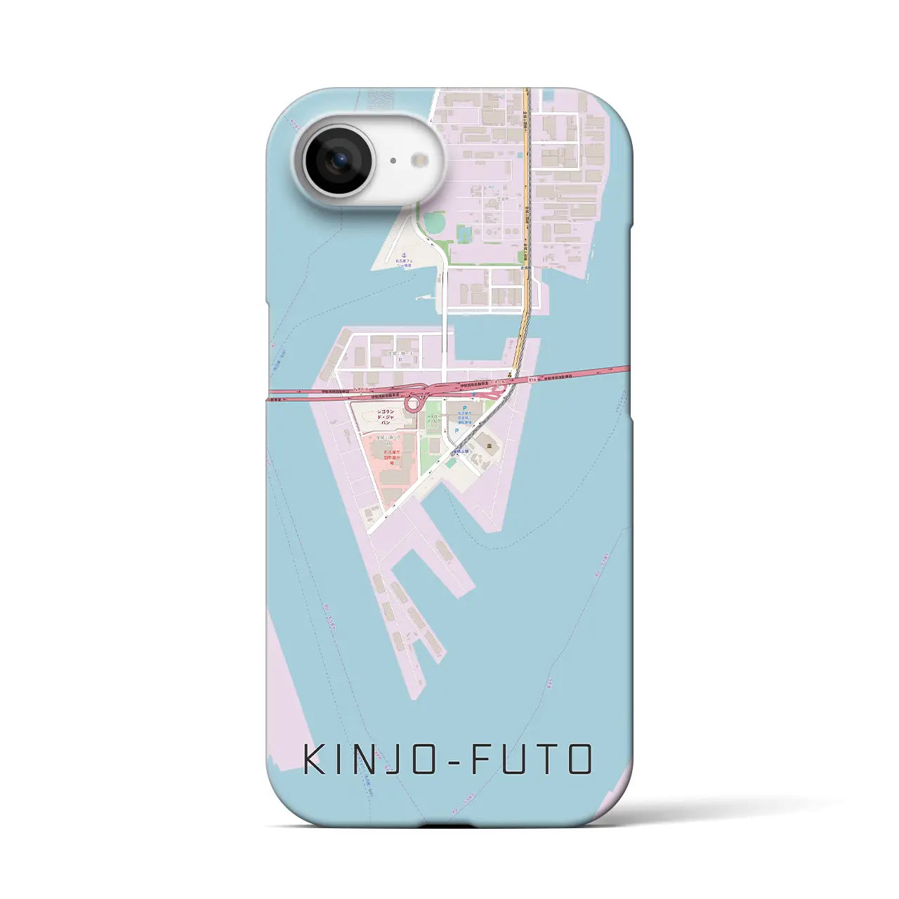 【金城ふ頭（愛知県）】地図柄iPhoneケース（バックカバータイプ）