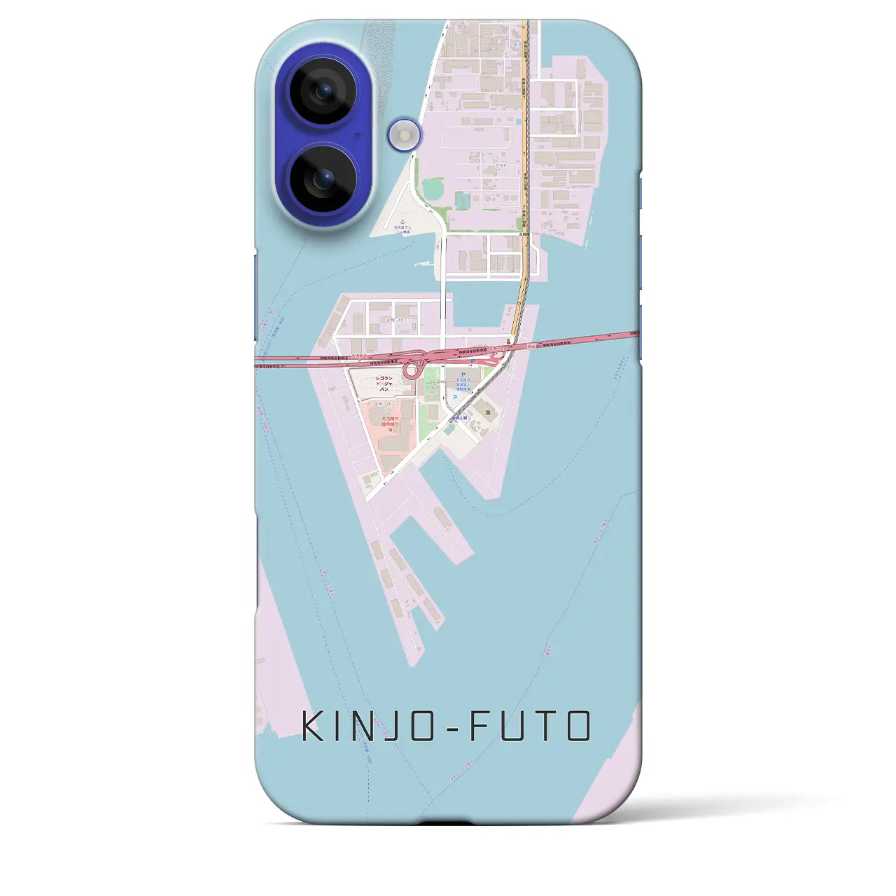【金城ふ頭（愛知県）】地図柄iPhoneケース（バックカバータイプ）
