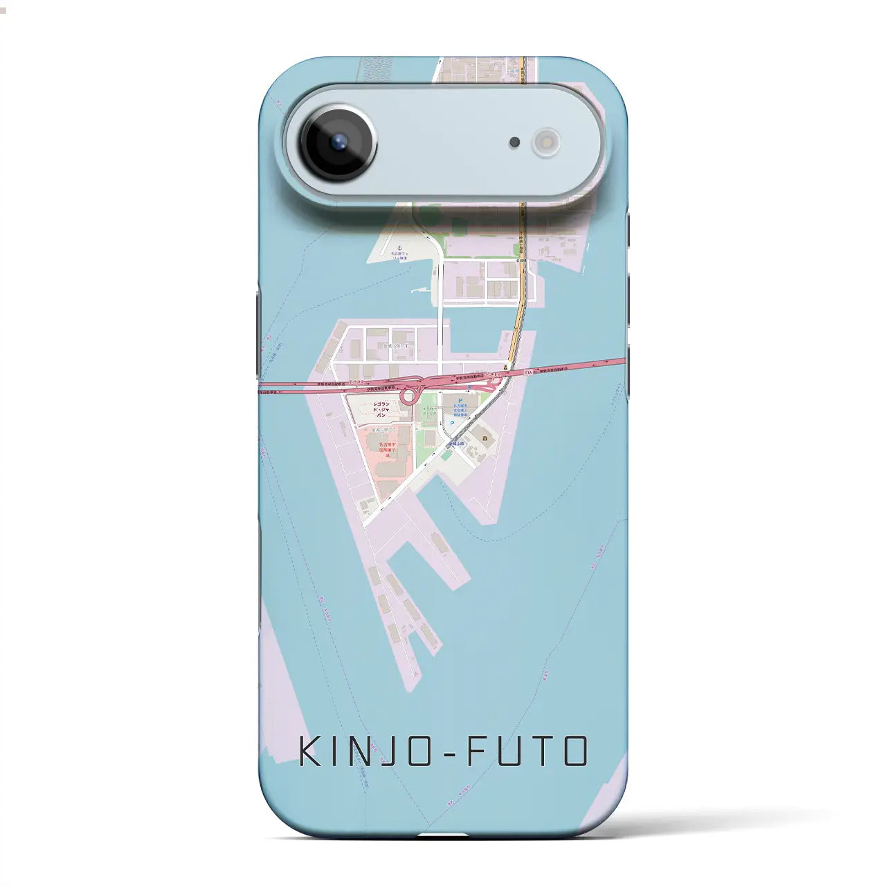 【金城ふ頭（愛知県）】地図柄iPhoneケース（バックカバータイプ）ブラック・iPhone 17 Pro Max 用