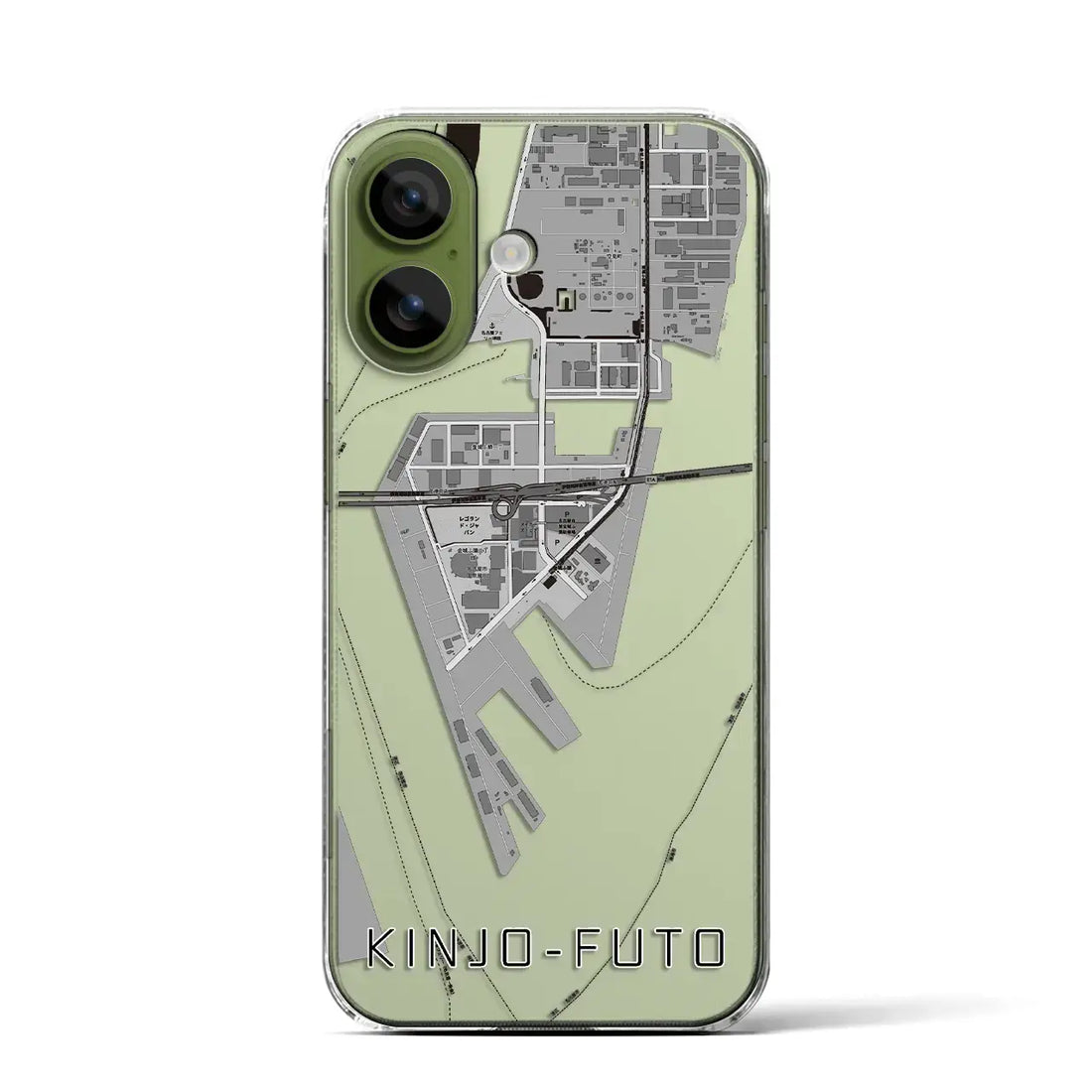 【金城ふ頭(愛知県)】地図柄iPhoneケース(クリアタイプ)モノトーン・iPhone 17 Pro Max 用