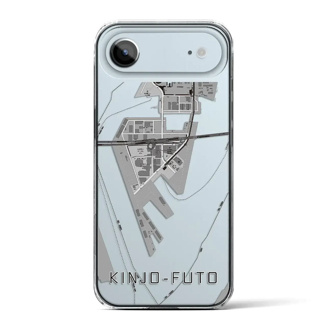 【金城ふ頭（愛知県）】地図柄iPhoneケース（クリアタイプ）モノトーン・iPhone 17 Pro Max 用