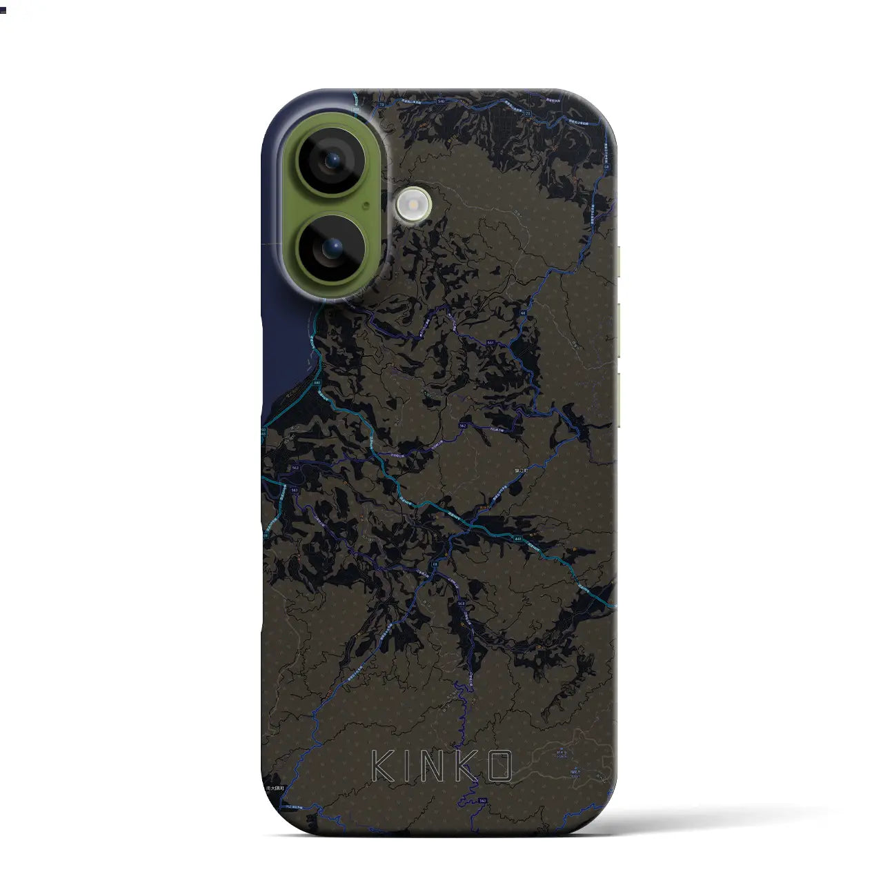 【錦江（鹿児島県）】地図柄iPhoneケース（バックカバータイプ）