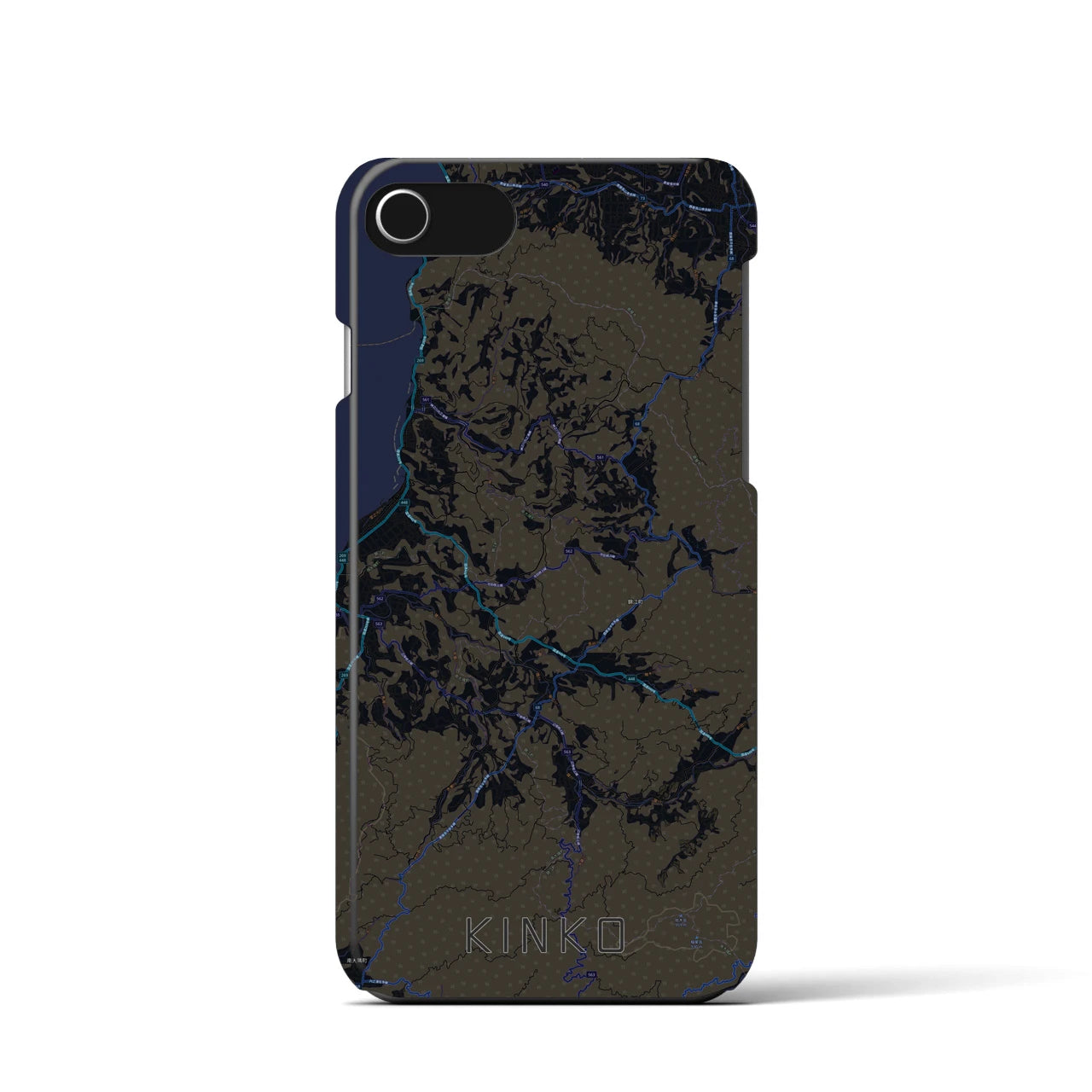【錦江（鹿児島県）】地図柄iPhoneケース（バックカバータイプ）