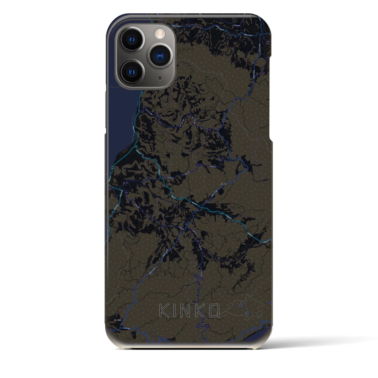 【錦江（鹿児島県）】地図柄iPhoneケース（バックカバータイプ）