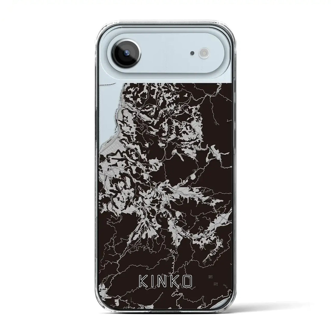 【錦江(鹿児島県)】地図柄iPhoneケース(クリアタイプ)モノトーン・iPhone 17 Pro Max 用