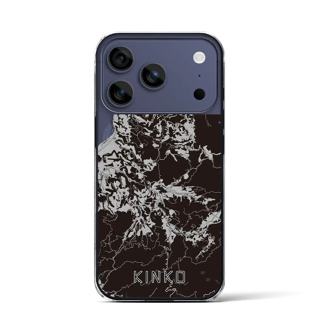 【錦江（鹿児島県）】地図柄iPhoneケース（クリアタイプ）モノトーン・iPhone 17 Pro Max 用
