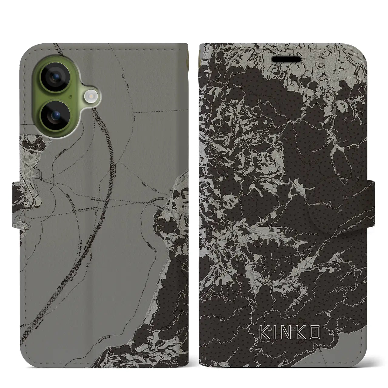 【錦江（鹿児島県）】地図柄iPhoneケース（手帳タイプ）