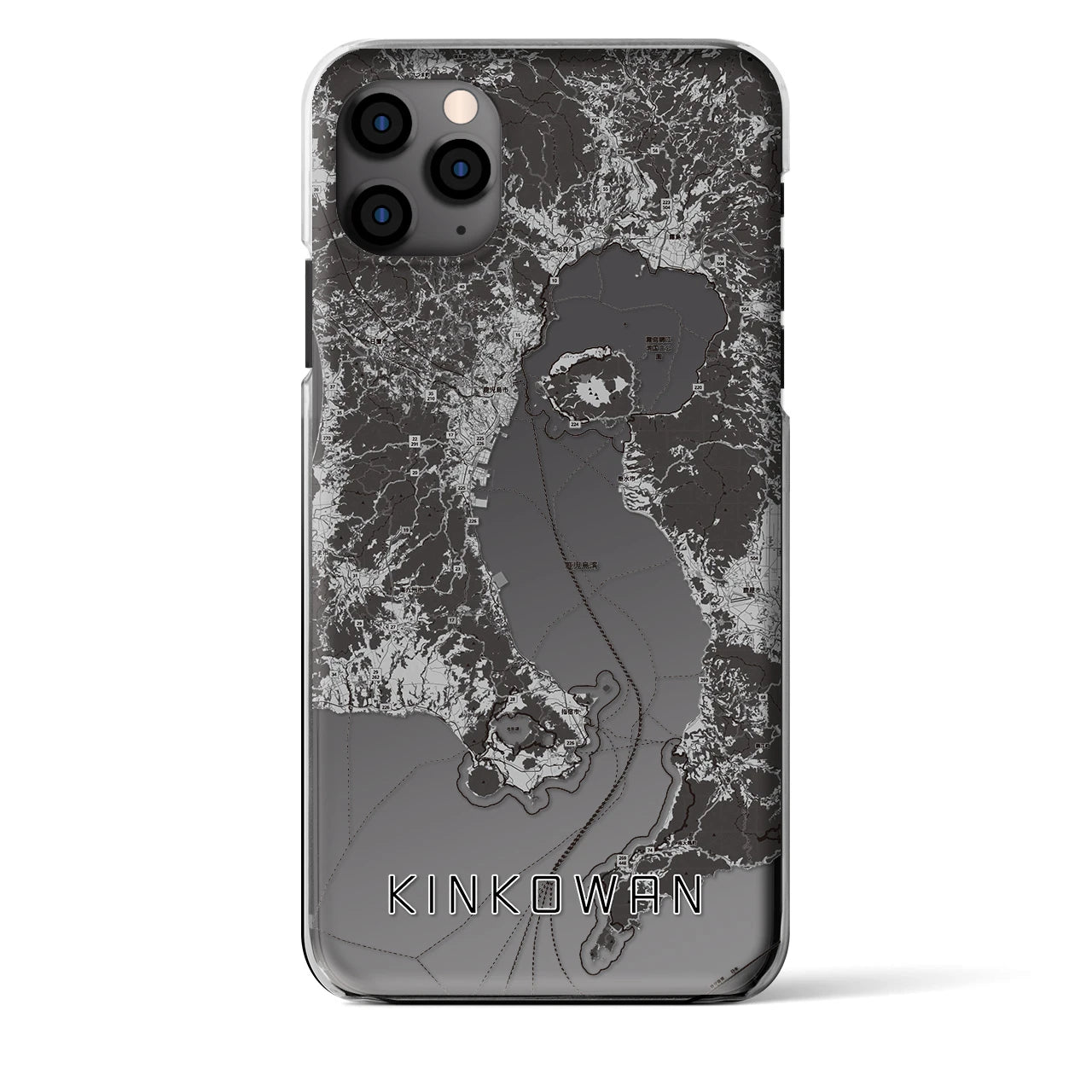 【錦江湾（鹿児島県）】地図柄iPhoneケース（クリアタイプ）