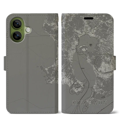 【錦江湾（鹿児島県）】地図柄iPhoneケース（手帳タイプ）