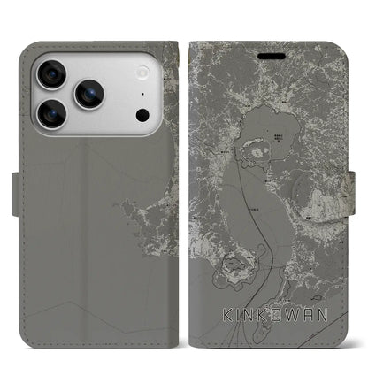 【錦江湾（鹿児島県）】地図柄iPhoneケース（手帳タイプ）