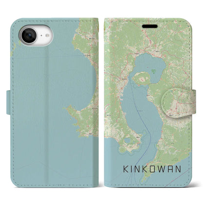 【錦江湾（鹿児島県）】地図柄iPhoneケース（手帳タイプ）